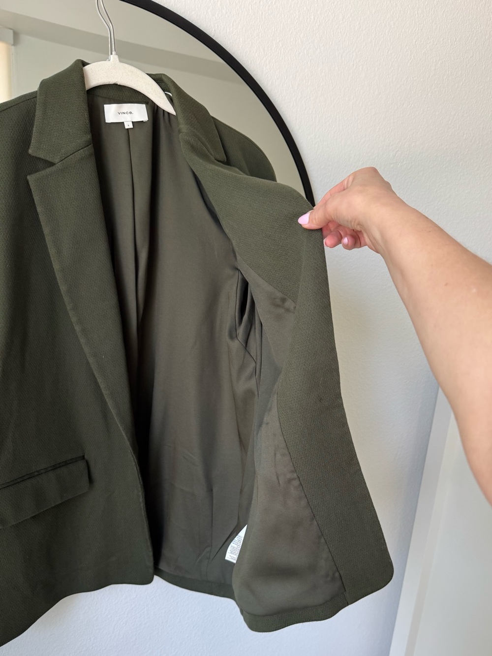 Vince Tuscan Olive Textured Single-Button Blazer 6 - Picture 8 of 10
